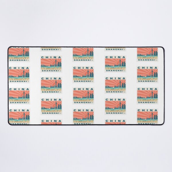 Item preview, Vintage Shanghai China Postage Stamp Skyline Vector designed and sold by Shutter-Dragon.