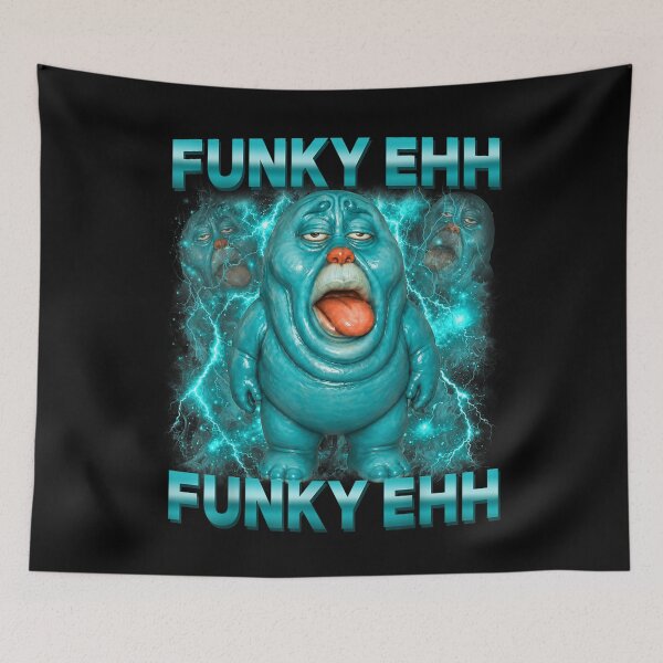 Item preview, Funky Ehh Weird Glossy Blue Blob Viral Brainrot Meme Kids  designed and sold by DorikoKazan.