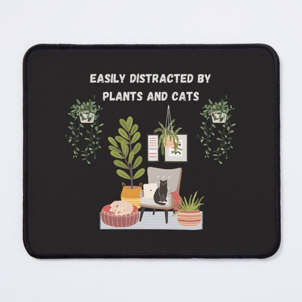 Item preview, Easily Distracted by Plants and Cats Funny Nature Lover Design designed and sold by shelbykayhunt.