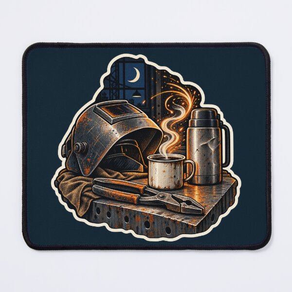 Item preview, Midnight Welding Bay Coffee Break Sticker designed and sold by WaynesCave.