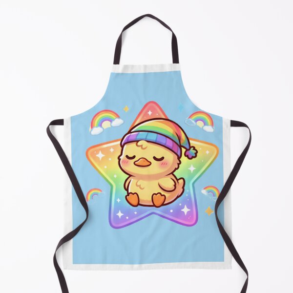 Item preview, Rainbow Yellow Duck Sleeping on a star designed and sold by Creepy Princess Creations.