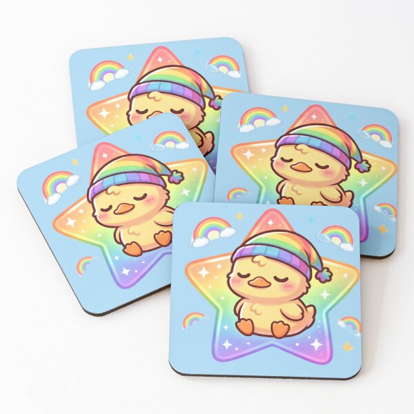 Item preview, Rainbow Yellow Duck Sleeping on a star designed and sold by Creepy Princess Creations.