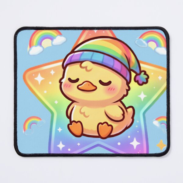 Item preview, Rainbow Yellow Duck Sleeping on a star designed and sold by Creepy Princess Creations.