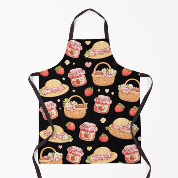 Item preview, Cute Cottagecore Strawberry Picnic Basket Jam Jar Pattern designed and sold by FestivityFinds.