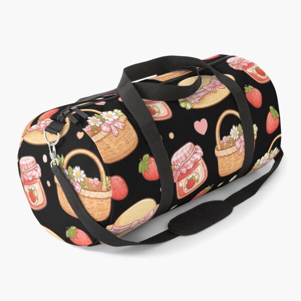 Item preview, Cute Cottagecore Strawberry Picnic Basket Jam Jar Pattern designed and sold by FestivityFinds.