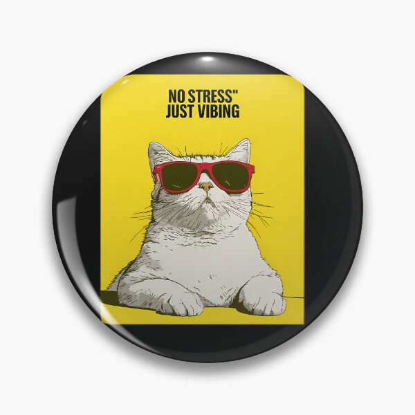 Item preview, Cool Cat No Stress Just Vibing Funny Meme designed and sold by EPICV.SION WEARS.