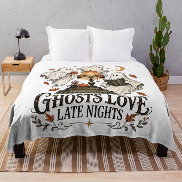 Item preview, Ghosts Love Late Nights Halloween Vintage Ghost Graphic designed and sold by pradeepvisuals.