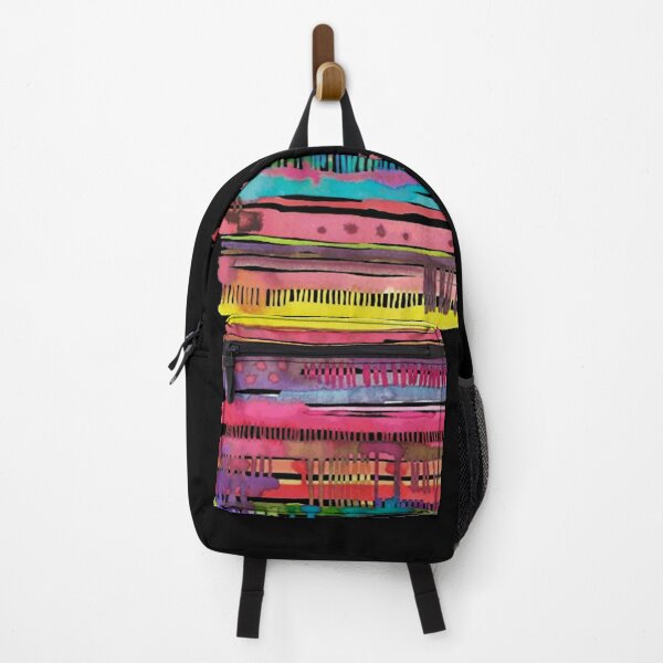 Item preview, Abstract Watercolor Colorful Stripes Geometric Pattern designed and sold by MelittaKaiser.