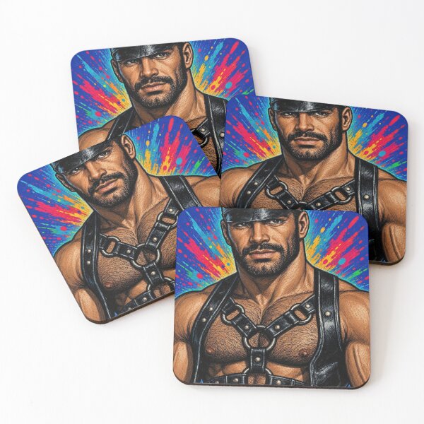 Item preview, Gay Pride Pop Color "Midnight Leather Daddy" Berlin Gay Leder Pride Graphic Design designed and sold by ItsAKinkThing.
