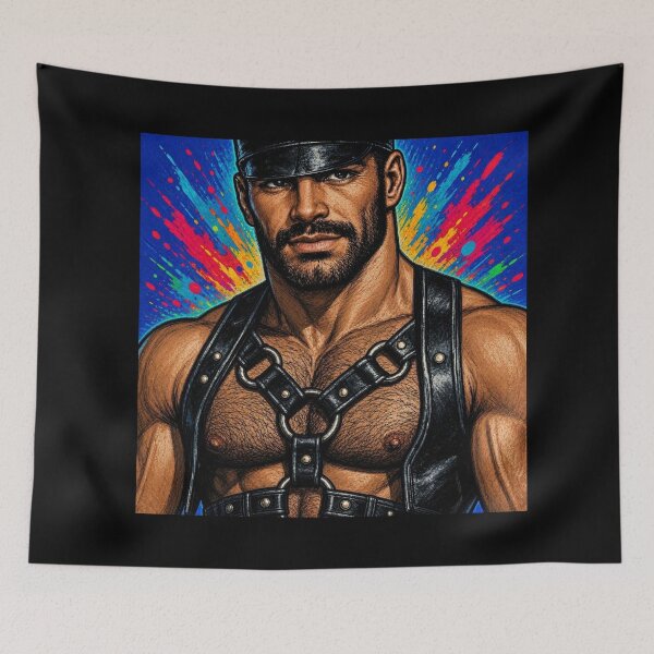 Item preview, Gay Pride Pop Color "Midnight Leather Daddy" Berlin Gay Leder Pride Graphic Design designed and sold by ItsAKinkThing.