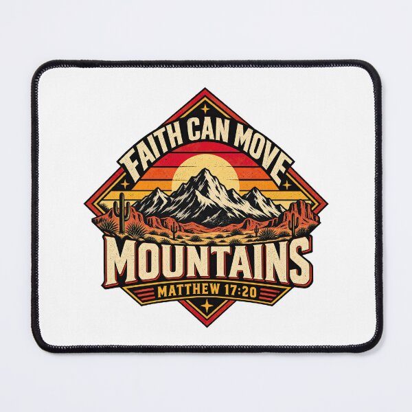 Item preview, Copy of Faith Can Move Mountains, Matthew 17:20 Christian Bible Verse designed and sold by graphic-genie.
