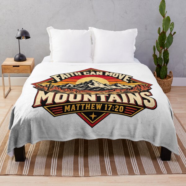 Item preview, Copy of Faith Can Move Mountains, Matthew 17:20 Christian Bible Verse designed and sold by graphic-genie.