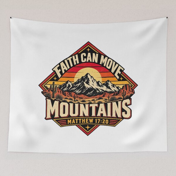 Item preview, Copy of Faith Can Move Mountains, Matthew 17:20 Christian Bible Verse designed and sold by graphic-genie.