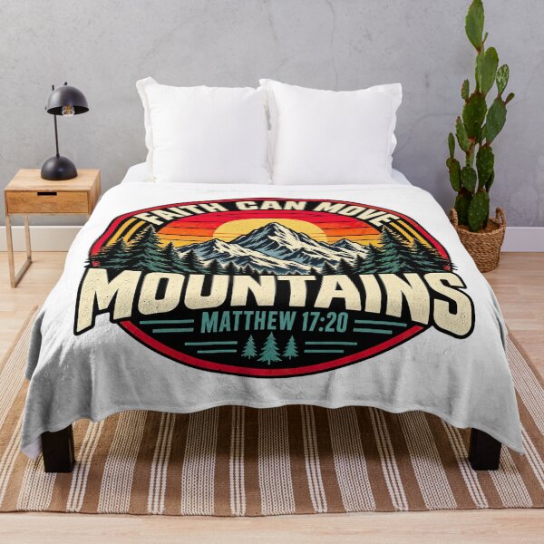 Item preview, Faith Can Move Mountains, Matthew 17:20 Christian Bible Verse designed and sold by graphic-genie.