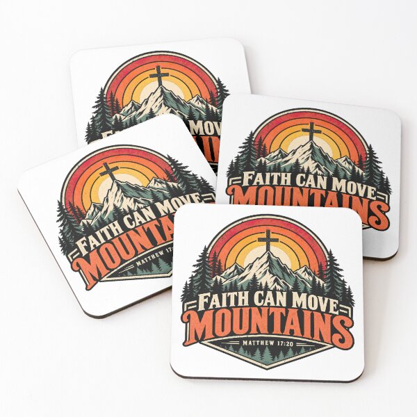 Item preview, Faith Can Move Mountains, Matthew 17:20 Christian Bible Verse designed and sold by graphic-genie.