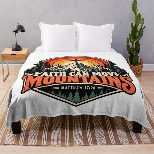 Item preview, Faith Can Move Mountains, Matthew 17:20 Christian Bible Verse designed and sold by graphic-genie.