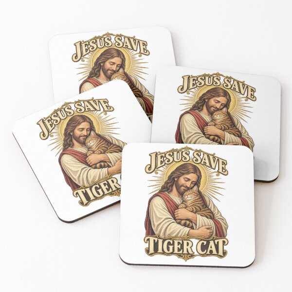 Item preview, Jesus Save Tiger Cat Christian Cat Lover Vintage designed and sold by YAWO-PAE.