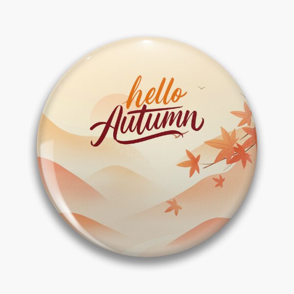 Item preview, Hello Autumn Maple Leaves Mountain Landscape designed and sold by FestivityFinds.