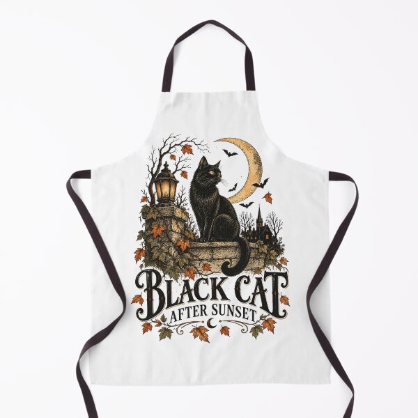 Item preview, Black Cat After Sunset Halloween Vintage Cat Graphic designed and sold by pradeepvisuals.