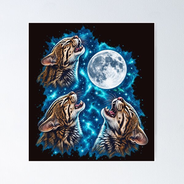 Item preview, Three Leopardus Howling At The Moon Vintage Meme Parody designed and sold by YAWO-PAE.
