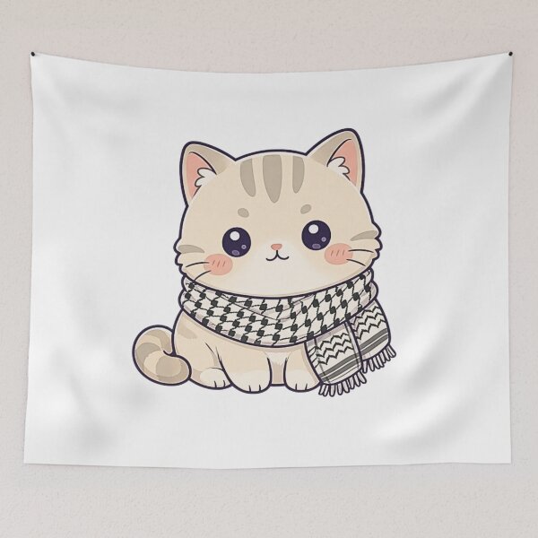 Item preview, Gato con kufiya palestina gaza lindo designed and sold by CafePluto.