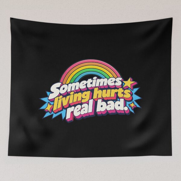 Item preview, Sometimes living hurts real bad. designed and sold by abby-thorns.