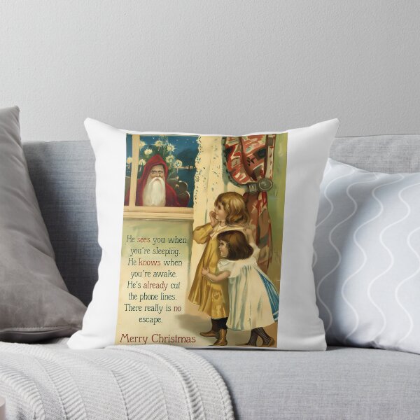 Item preview, He Sees You When You'Re Sleeping - Funny Mean Vintage Christmas Card designed and sold by Pricityy.