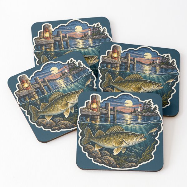 Item preview, Great Lakes Blue Hour Walleye Fishing Sticker designed and sold by WaynesCave.