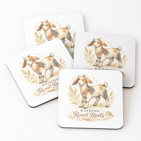 Item preview, Raising Rural Roots Cute Goat Rustic Farmhouse Country Life Art Design designed and sold by inkoutninja.
