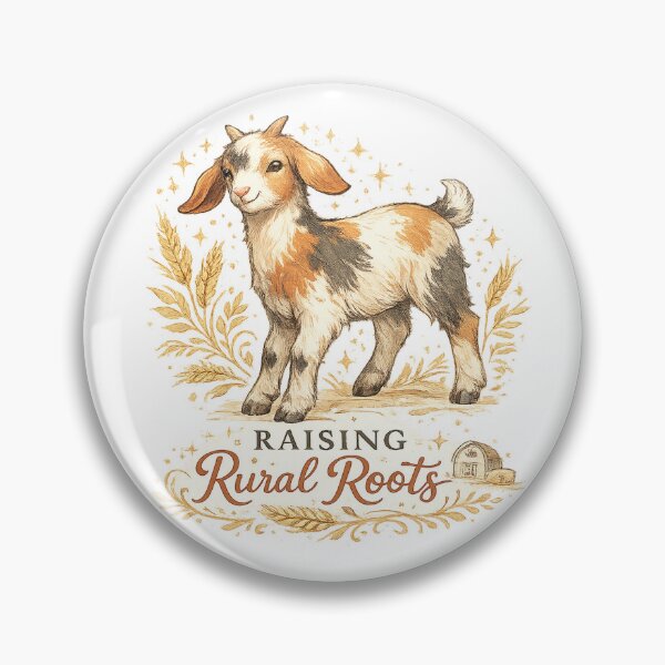 Item preview, Raising Rural Roots Cute Goat Rustic Farmhouse Country Life Art Design designed and sold by inkoutninja.
