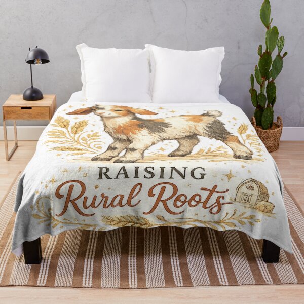 Item preview, Raising Rural Roots Cute Goat Rustic Farmhouse Country Life Art Design designed and sold by inkoutninja.