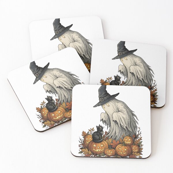 Item preview, Tall Witch Ghost Black Cat Pumpkin Patch designed and sold by Ranpict.