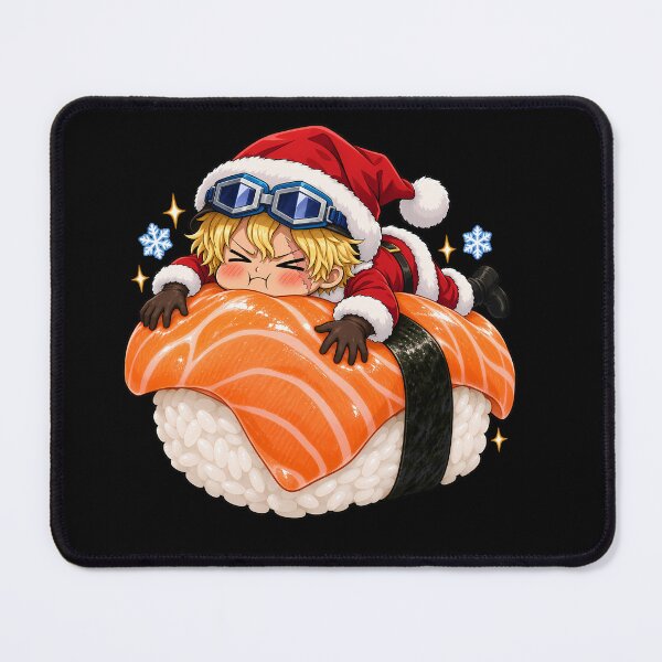 Item preview, Sabo Christmas Chibi Giant Salmon Sushi designed and sold by mildaclairmo.