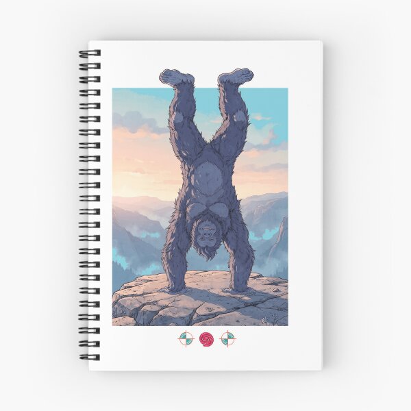 Item preview, Friendly Bigfoot Handstand on Mountain Peak at Sunrise designed and sold by Whimsy Trail Co.