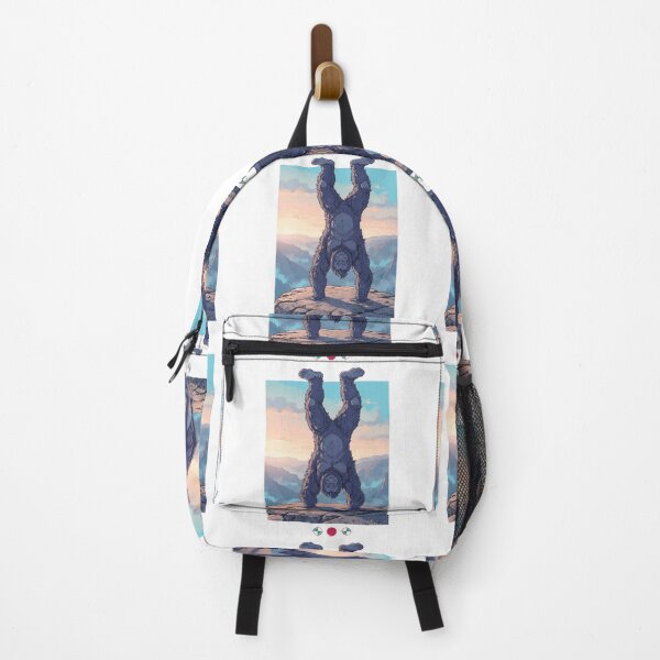 Item preview, Friendly Bigfoot Handstand on Mountain Peak at Sunrise designed and sold by Whimsy Trail Co.