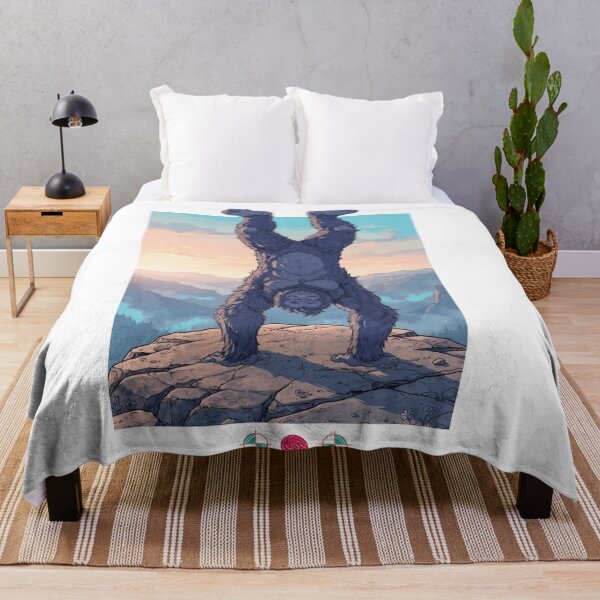 Item preview, Friendly Bigfoot Handstand on Mountain Peak at Sunrise designed and sold by Whimsy Trail Co.