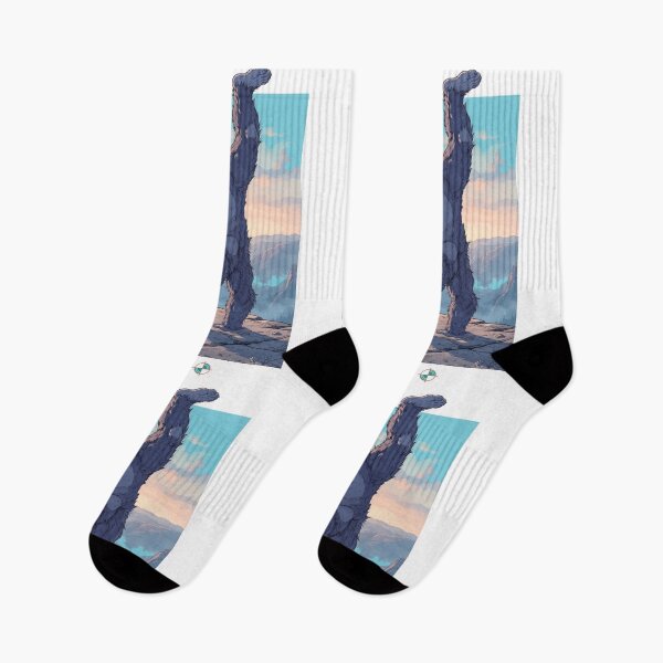 Item preview, Friendly Bigfoot Handstand on Mountain Peak at Sunrise designed and sold by Whimsy Trail Co.