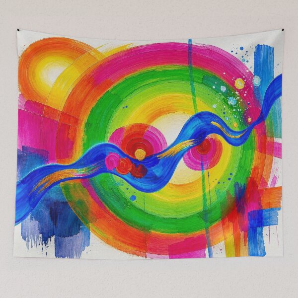 Item preview, Abstract Acrylic Rainbow & Vibrant Fluid Wave Patter designed and sold by Breezes-of-Ida.