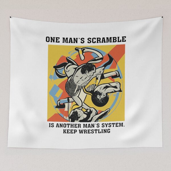 Item preview, One Man's Scramble Keep Wrestling Retro Design designed and sold by CECILDATTILA.