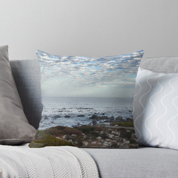 Item preview, Mackerel Sky Over Calm Ocean and Rocky Shoreline designed and sold by hanlahav.