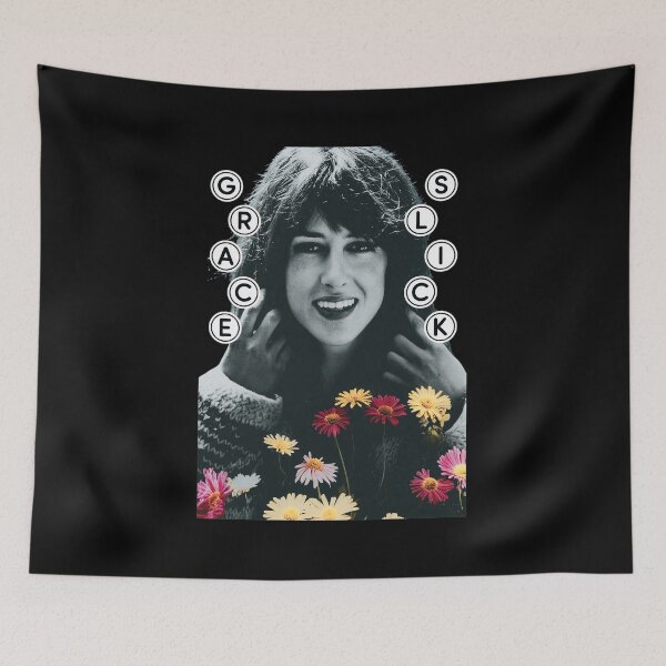 Item preview, Grace Slick Vintage Floral Portrait designed and sold by CECILDATTILA.