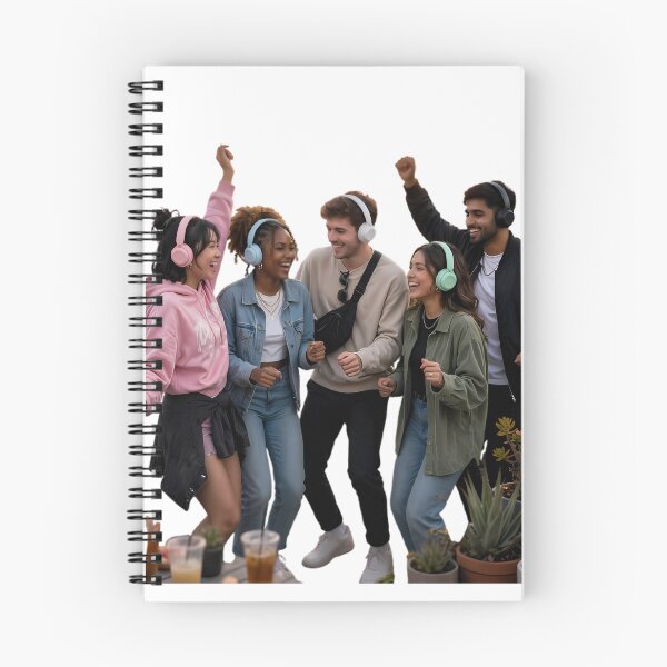 Item preview,  Rooftop Silent Disco at Sunset - Gen Z Friends Dancing with Colorful Headphones - Summer Rooftop Party Aesthetic designed and sold by HoMya.