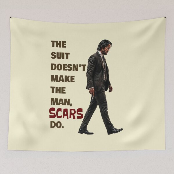 Item preview, The Suit Doesn't Make The Man Scars Do Motivational Quotes designed and sold by Vicky021.
