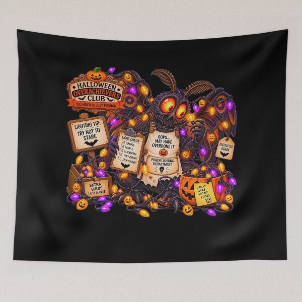 Item preview, ⚡HALLOWEEN OVERACHIEVERS CLUB - Mothman's Porch Lighting Department - dark version designed and sold by WheelieGdArt.