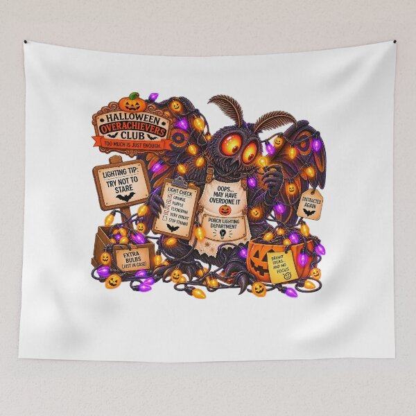 Item preview, ⚡HALLOWEEN OVERACHIEVERS CLUB - Mothman's Porch Lighting Department designed and sold by WheelieGdArt.