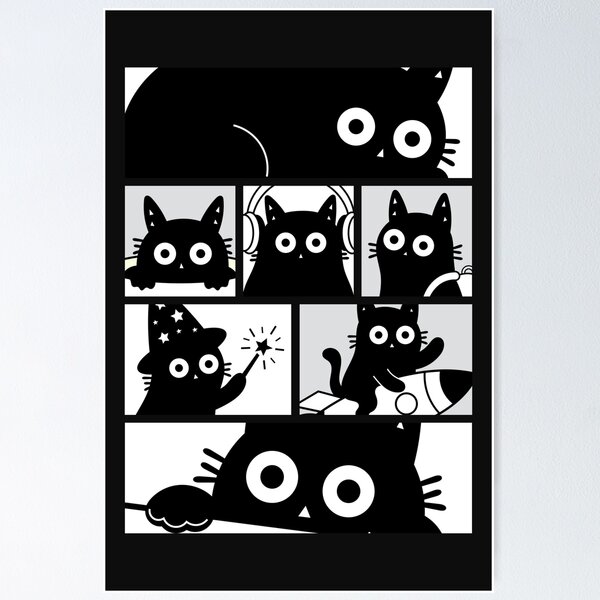 Item preview,  A Kawaii Midnight Cat Mosaic designed and sold by DibujandoPorfa.