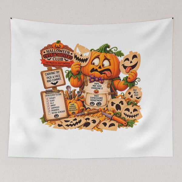 Item preview, ⚡HALLOWEEN OVERACHIEVERS CLUB - Pumpkin Pete's Face Expressions Department designed and sold by WheelieGdArt.