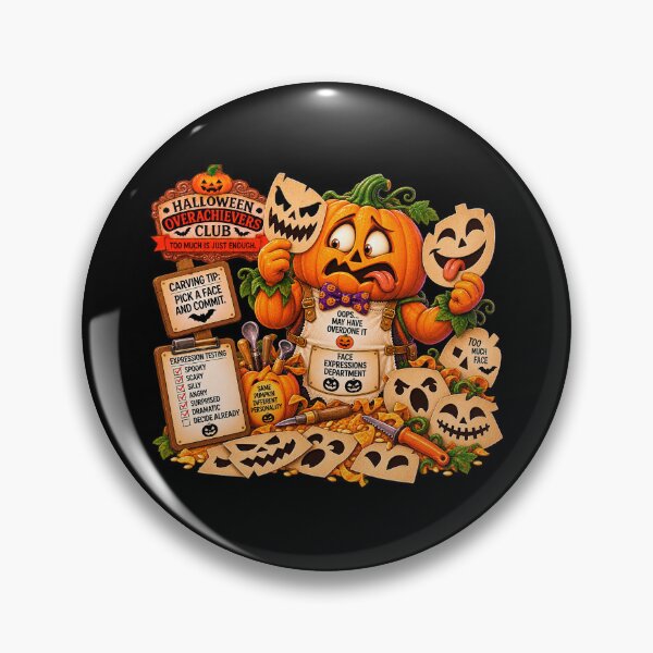 Item preview,  ⚡HALLOWEEN OVERACHIEVERS CLUB - Pumpkin Pete's Face Expressions Department - dark version designed and sold by WheelieGdArt.