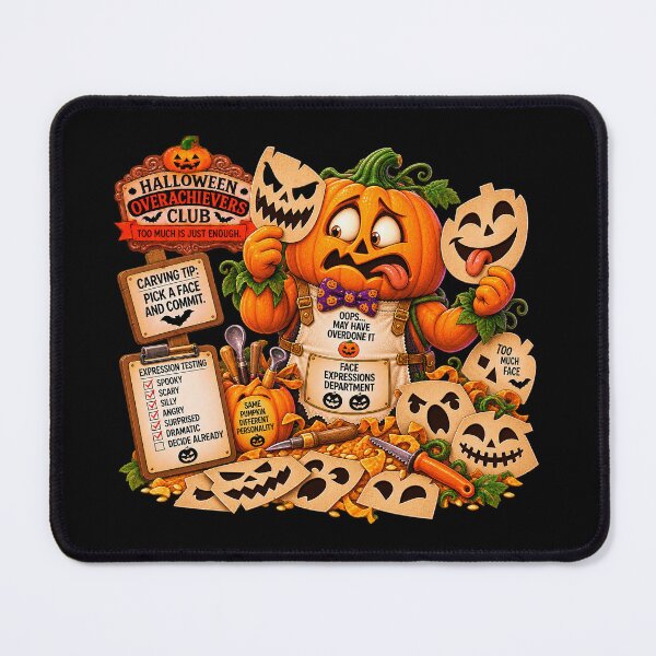 Item preview, ⚡HALLOWEEN OVERACHIEVERS CLUB - Pumpkin Pete's Face Expressions Department - dark version designed and sold by WheelieGdArt.