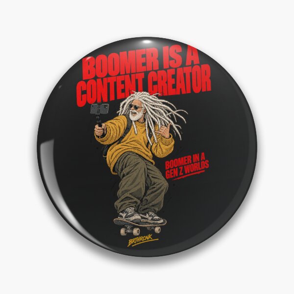 Item preview, Boomer Is A Content Creator - Funny Old Skate Vlogger Art designed and sold by BRTHRCNK01.
